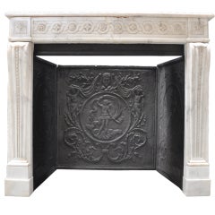 French Louis the 16th period white Marble Fireplace - Late 18th Century.