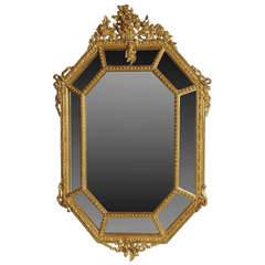 French Louis XIV Style Wood and Stucco Mirror 19th Century
