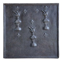French Louis The 14th Period Cast Iron Fireback - Late 17th Century.