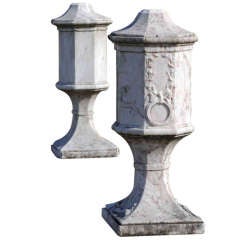 Set Of Six Marble Stone Urns - 18th Century 12