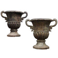 Antique Pair of cast iron vases - Early 19th century