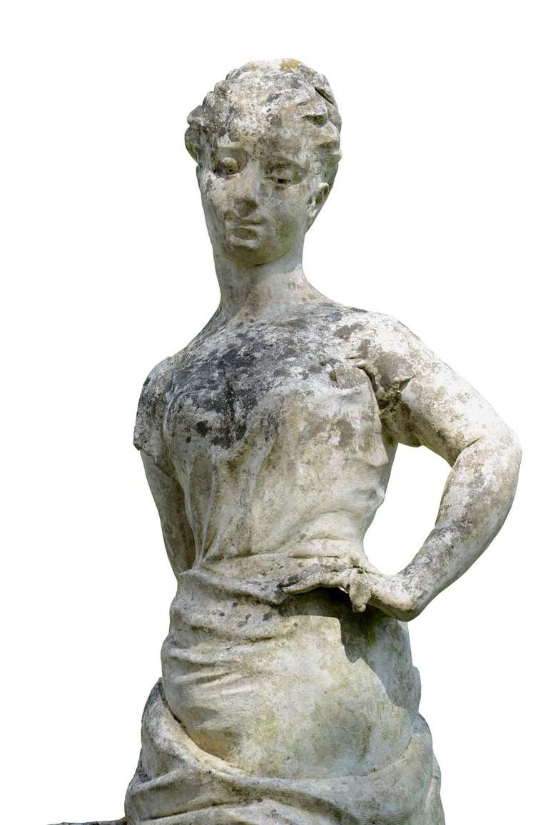 Stone statue of a young grape picker - 18th century