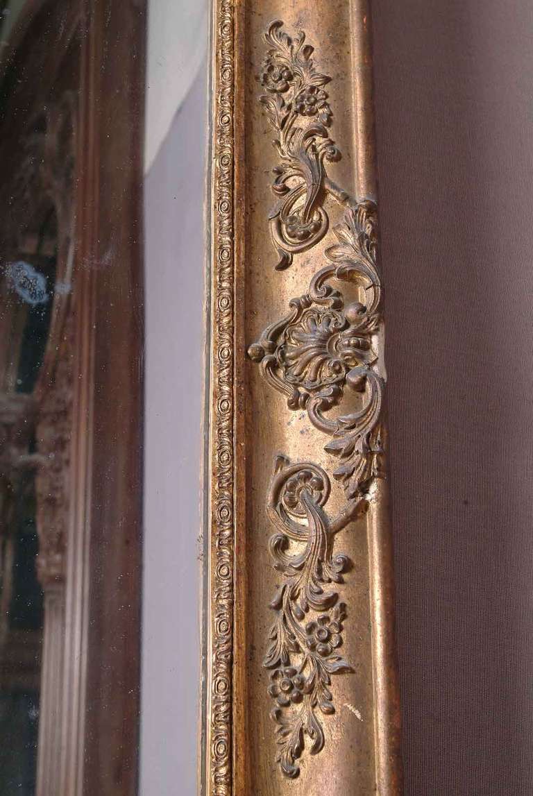 French Wood and Stucco Pier Glass, 19th Century