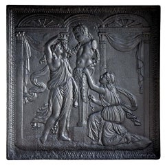 French Louis XVI Period Cast Iron Fireback - 18th Century