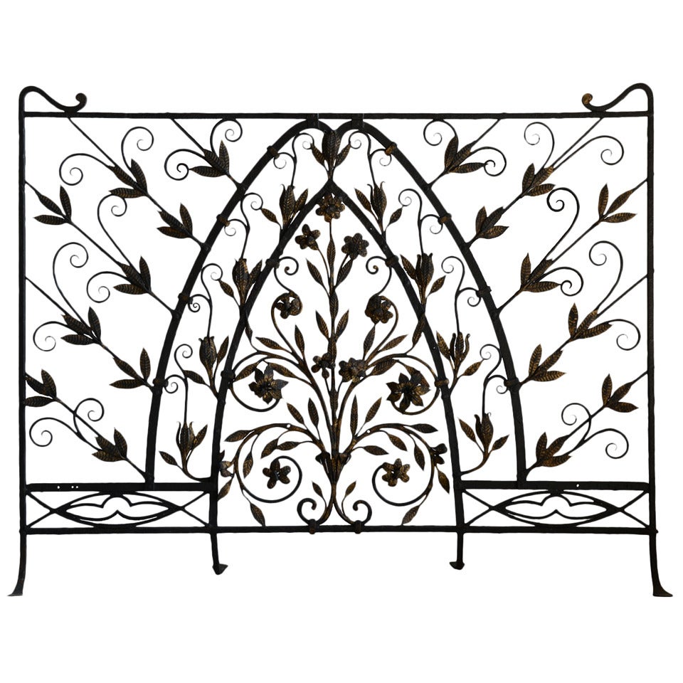 Wrought Iron Fire Screen, Early 20th Century