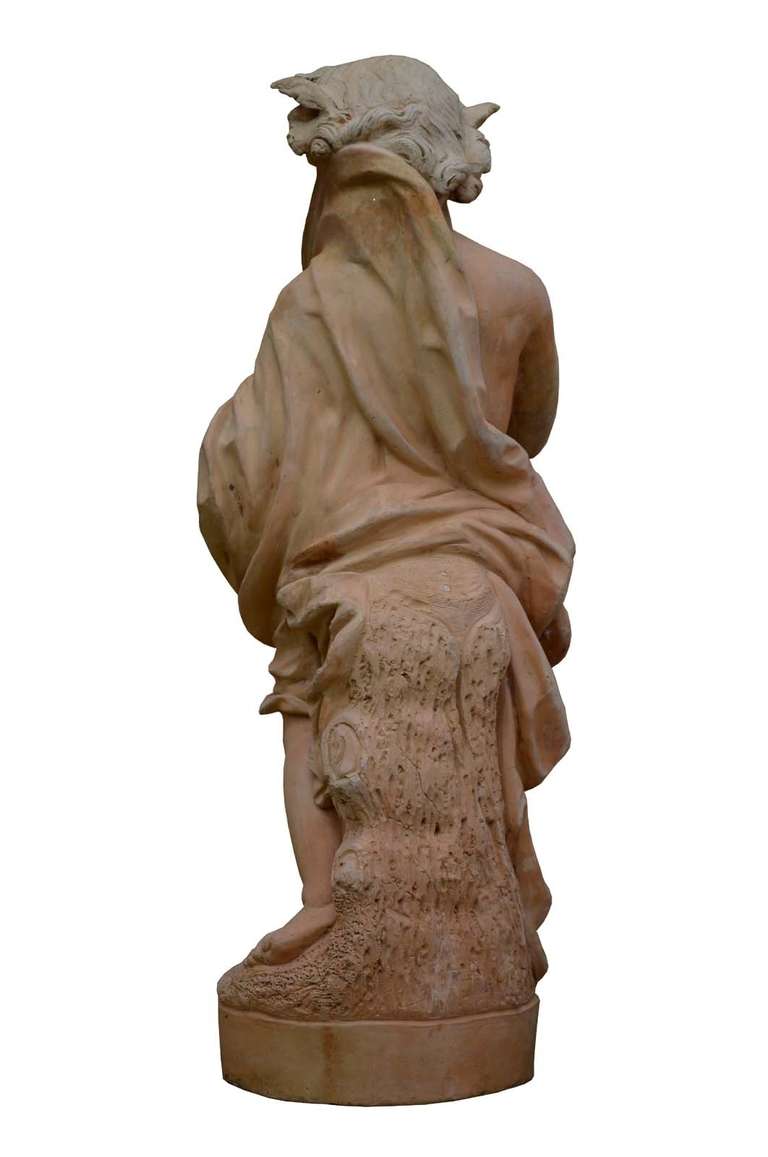 Terracotta Allegorical Figures of the Autumn and the Winter In Good Condition For Sale In Richebourg, Yvelines