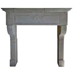 French Louis XIII Period Limestone Fireplace, 17th Century