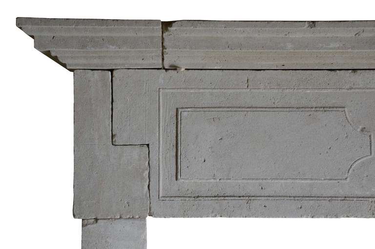 18th Century and Earlier French Louis XIII Period Limestone Fireplace, 17th Century