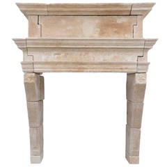 Franch Louis XIII Period Limestone Fireplace, 17th Century