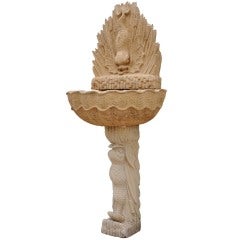 French Louis XVI Style Stone Wall Fountain ca. 1900 2