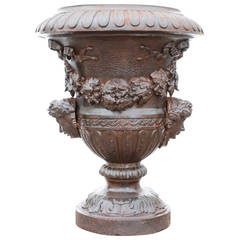 Rare Louis XVI Style Cast Iron Vase