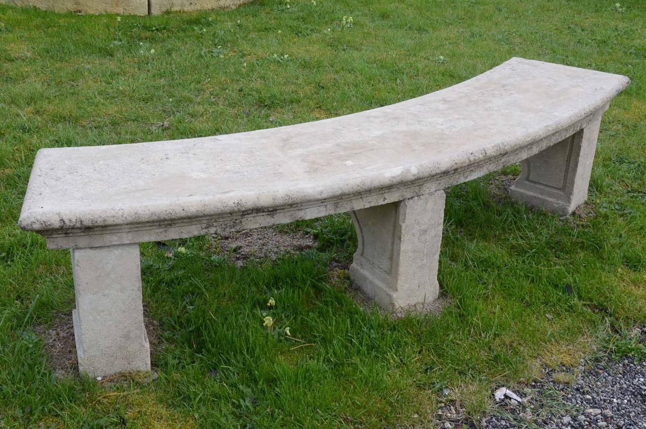 French Composite Stone Bench, 19th Century