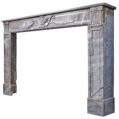 A French Louis XVI Period Grey Marble Fireplace - 18th Century