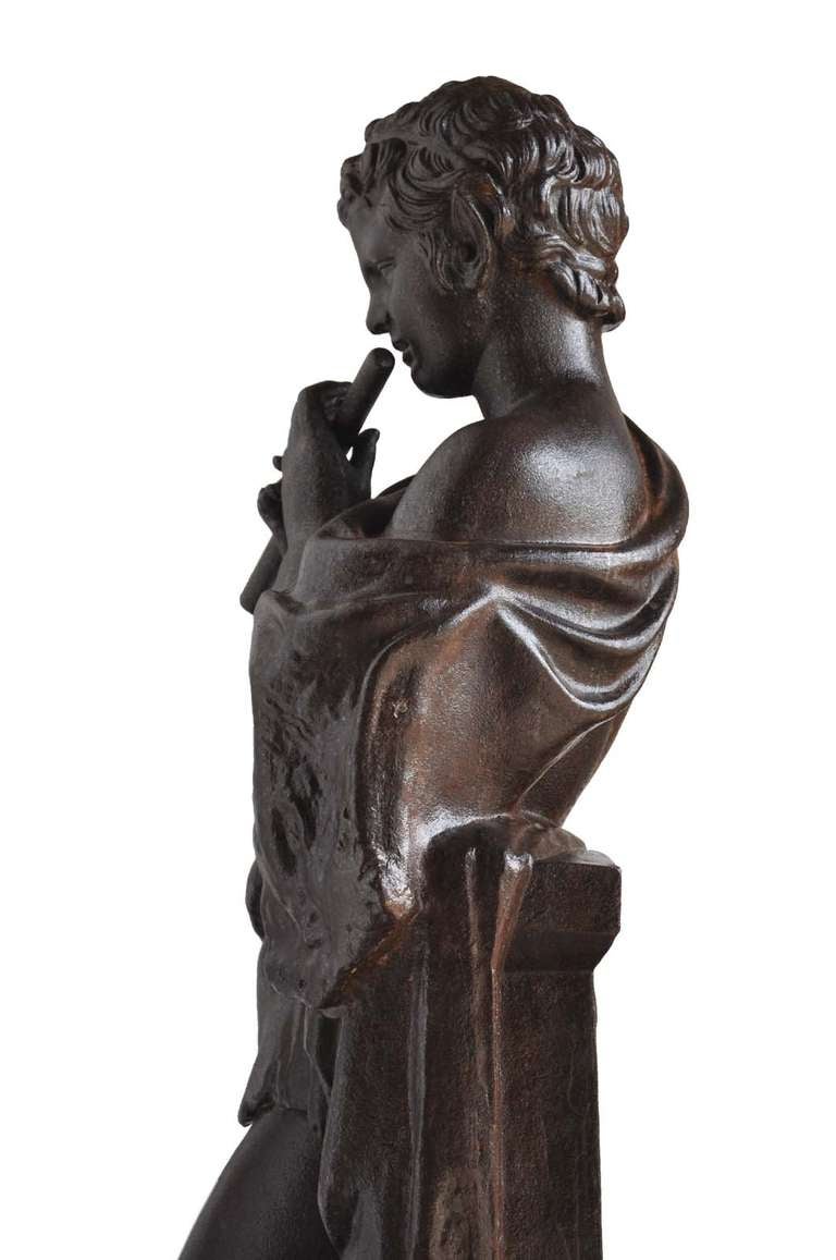 Faun with Pipes a Val D'Osne Foundry Cast Iron Figure, 19th Century In Good Condition For Sale In Richebourg, Yvelines