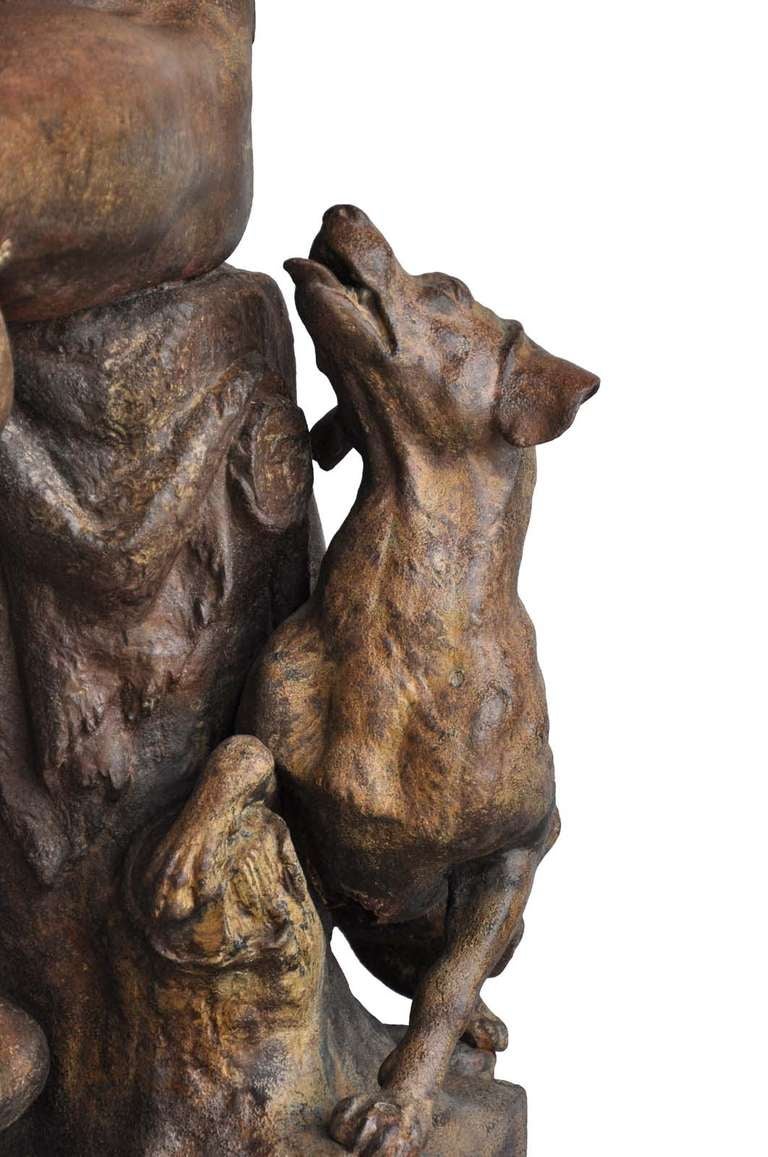 French Apollo hunter, cast-iron figure, Val d'Osne, late 19th century