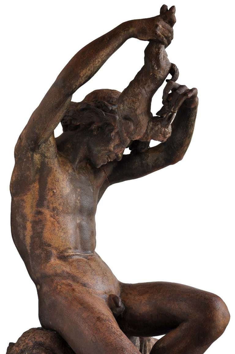Apollo hunter, cast-iron figure, Val d'Osne, late 19th century In Good Condition In Richebourg, Yvelines