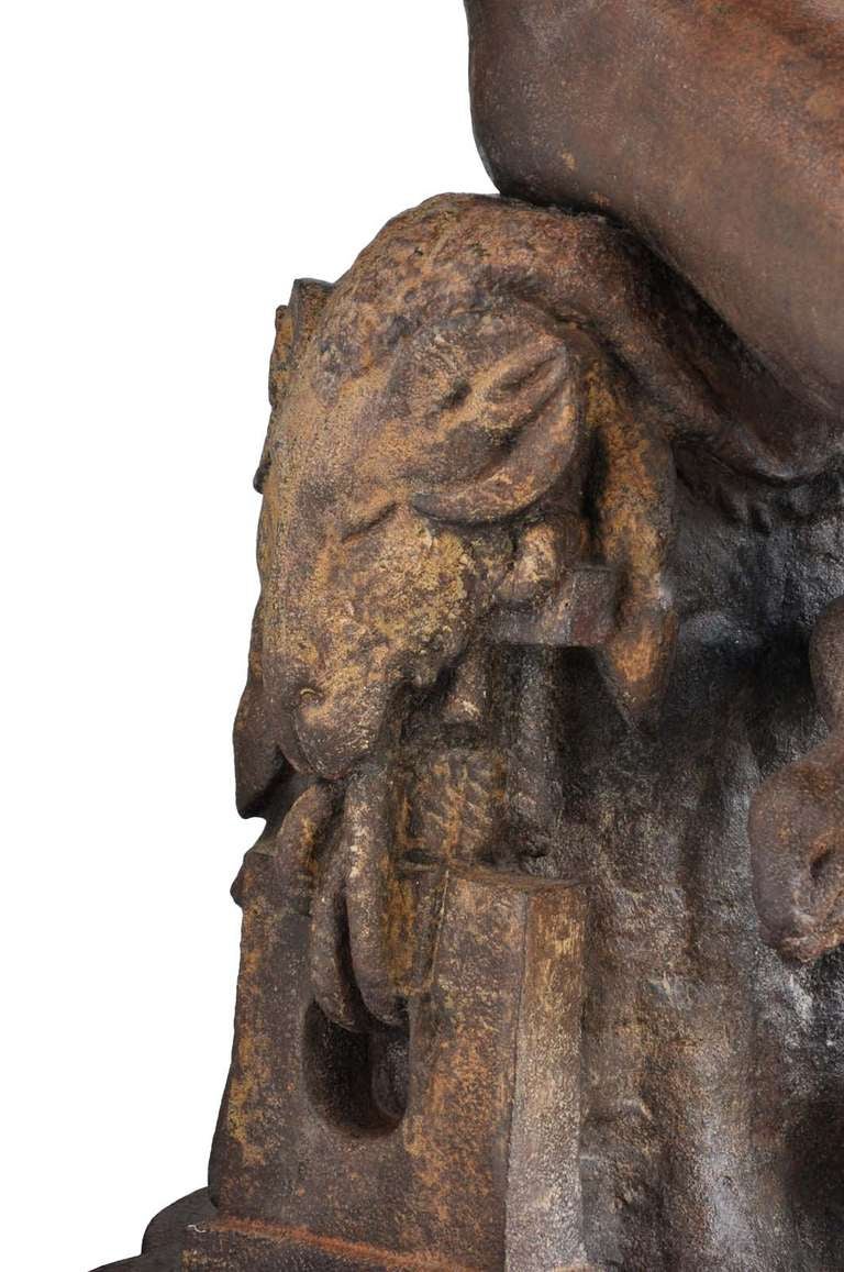 19th Century Apollo hunter, cast-iron figure, Val d'Osne, late 19th century