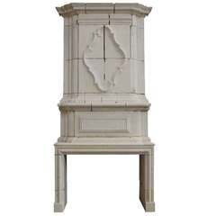 French Louis XIV Period Limestone Fireplace