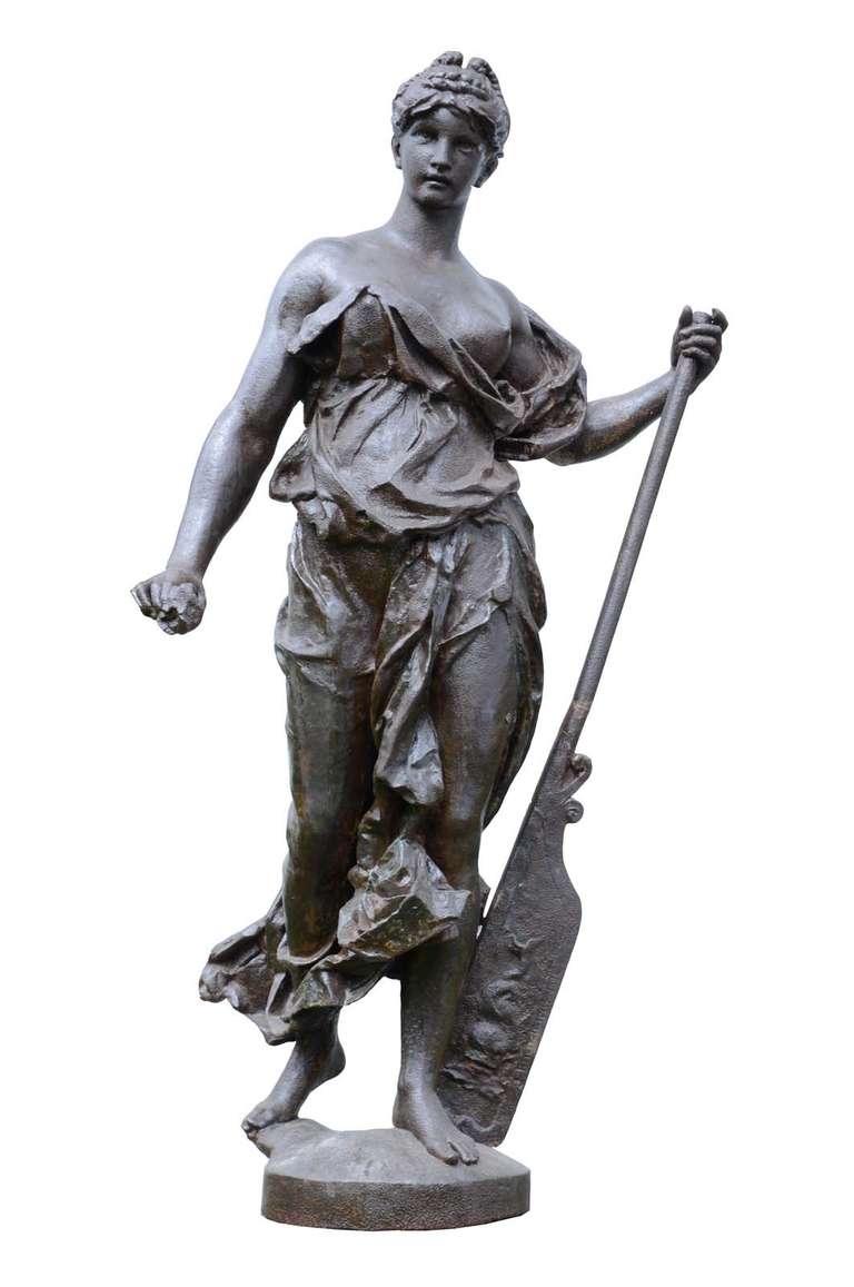 After Jules Blanchard (1832-1916), an important cast iron statue named 