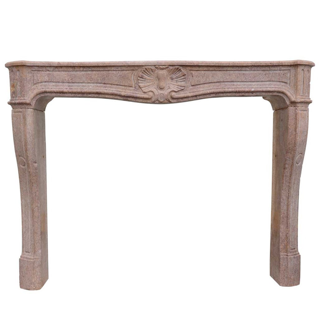 French Louis XV Stone of Buxy Fireplace, 18th Century For Sale