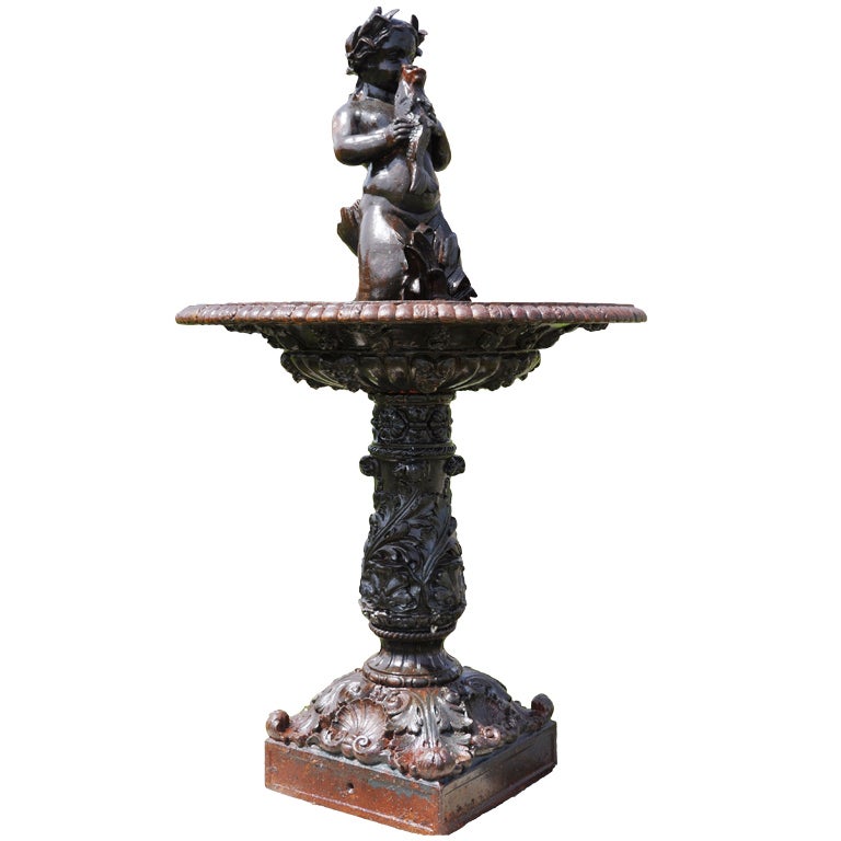 Cast Iron Fountain Centerpiece at 1stDibs