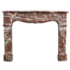 French Louis 14th Style Rance Marble Fireplace, 19th Century