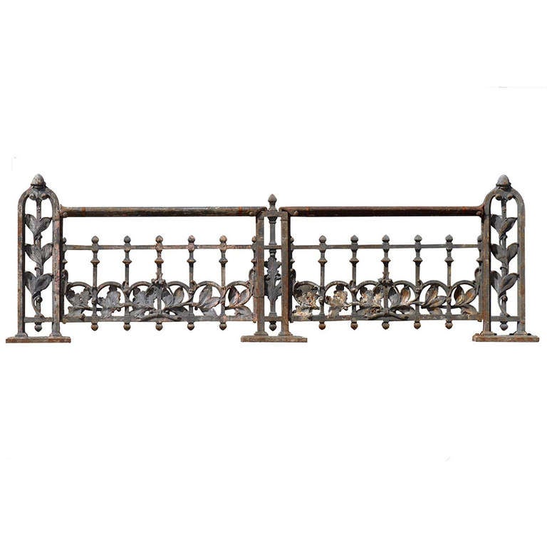 Art Nouveau period cast iron balustrade Ca 1900 For Sale at 1stDibs