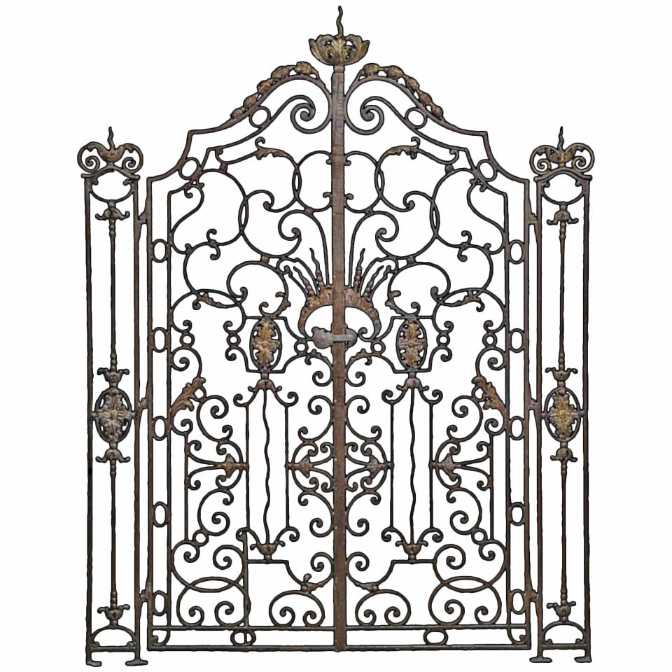 Schmiedeeisentor im französischen Louis-XV-Stil, 19. Jahrhundert