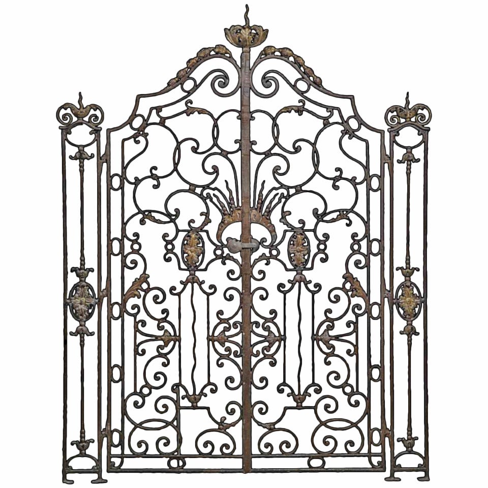 French Louis XV Style Wrought Iron Gate, 19th Century