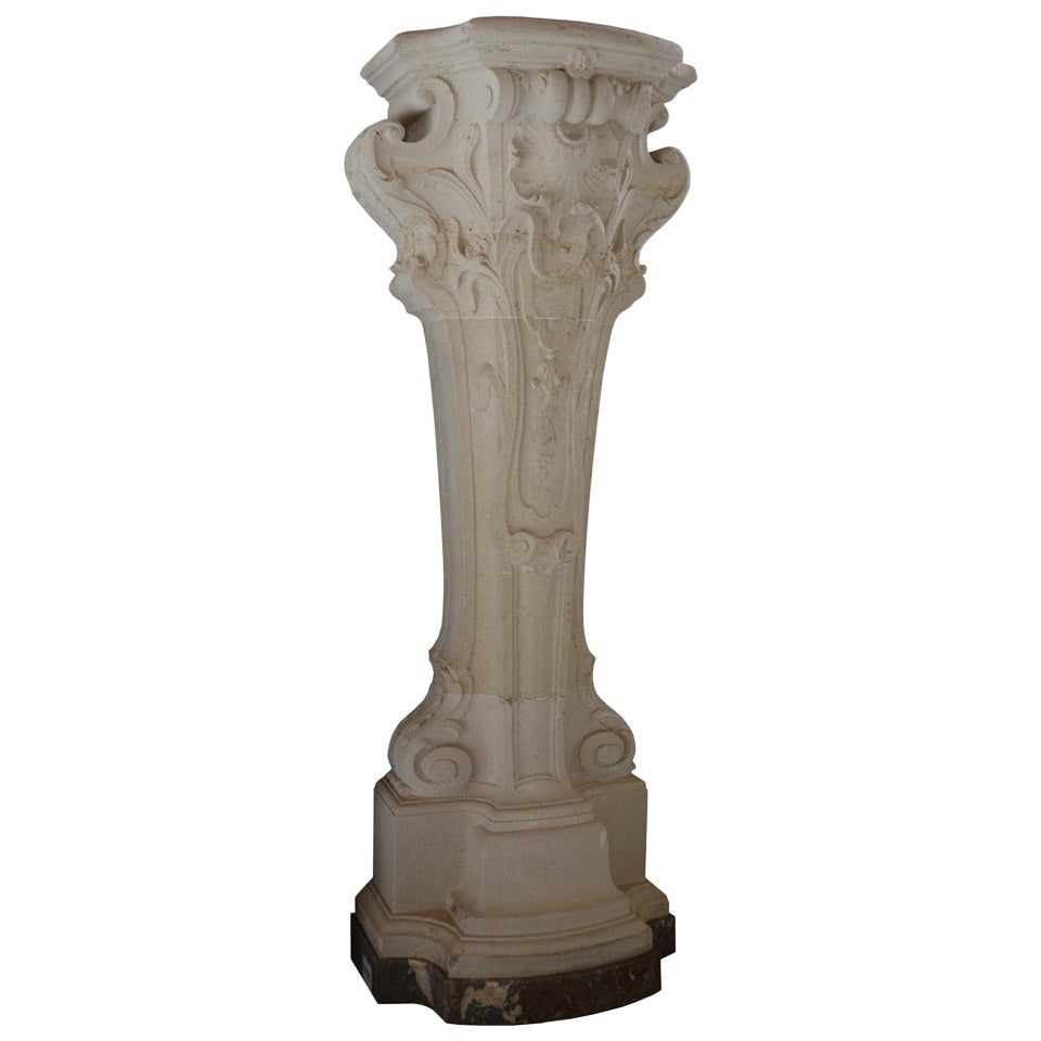 French Louis the 15th style stone pedestal - 19th century.