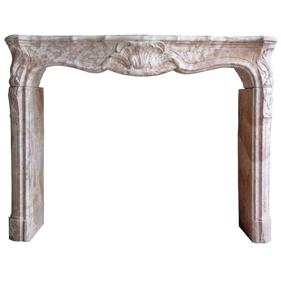 French Louis the 15th marble stone fireplace dated 18th century.