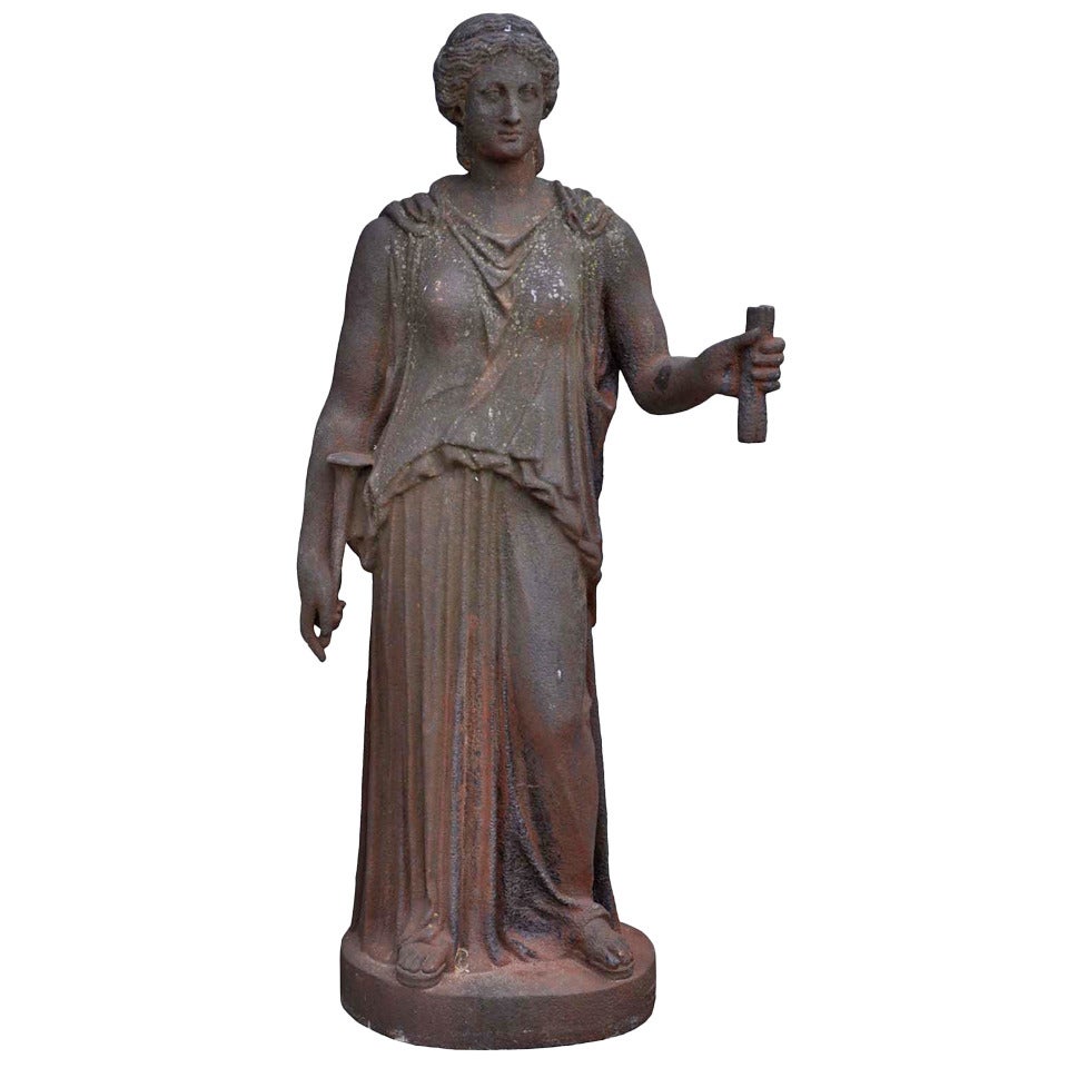 Cast Iron Statue, Dated Late 19th Century