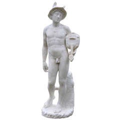 White marble figure of Mercury dated 18th century 11