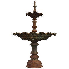 Antique Cast Iron Fountain Cast by Val d'Osne and Dated Late 19th Century