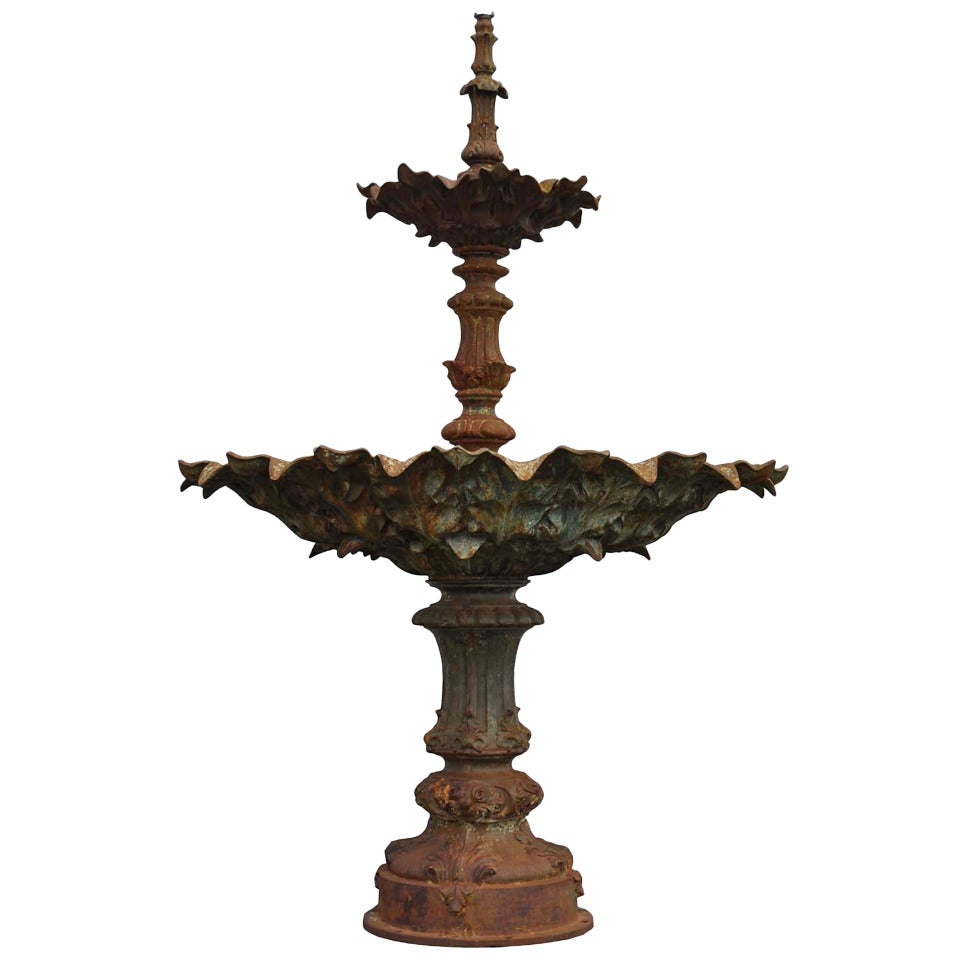 Cast Iron Fountain Cast by Val d'Osne and Dated Late 19th Century For Sale