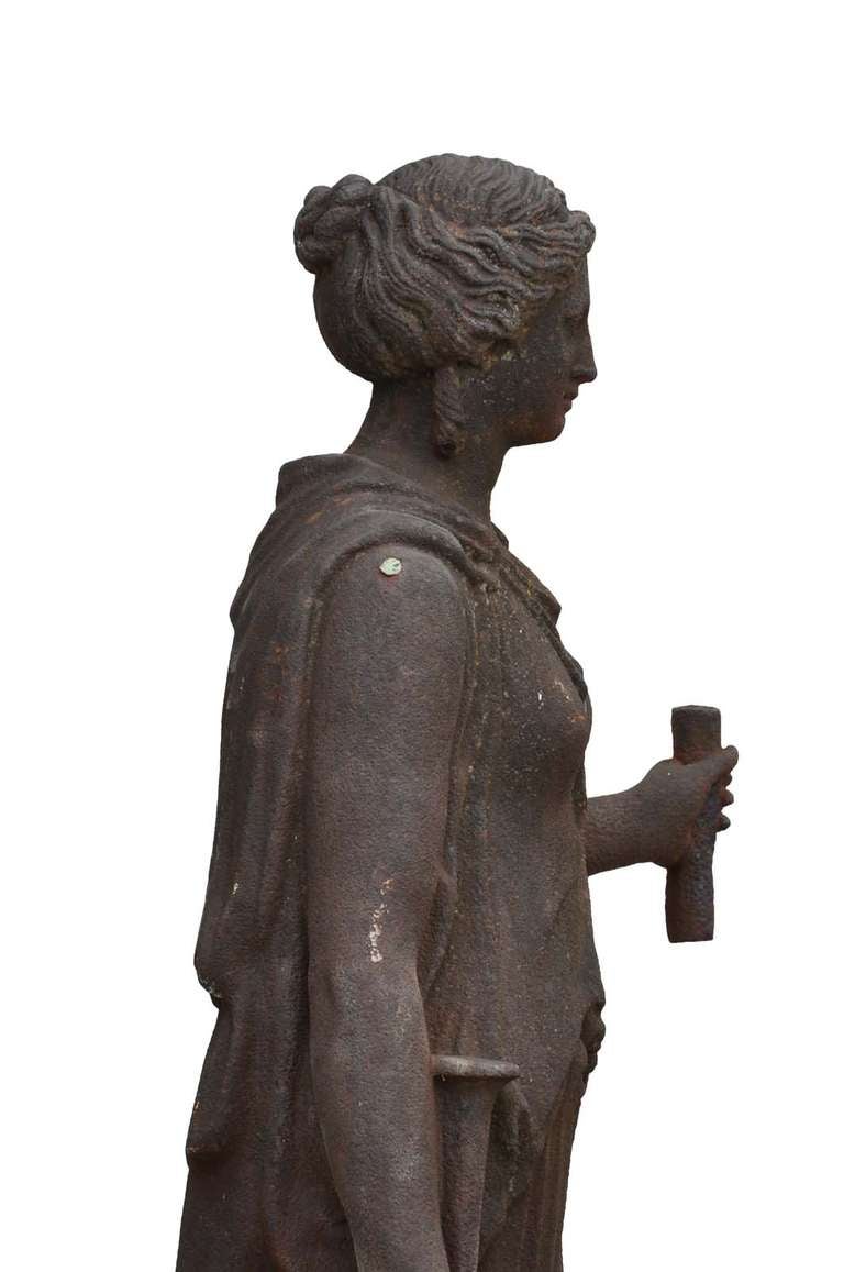 Cast Iron Statue, Dated Late 19th Century In Good Condition In Richebourg, Yvelines