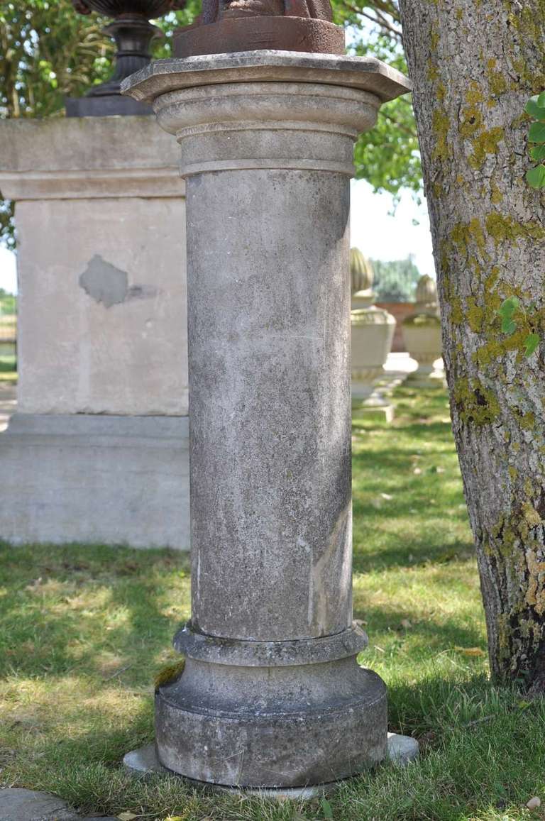 Marble Pedestal Column Dated 19th Century