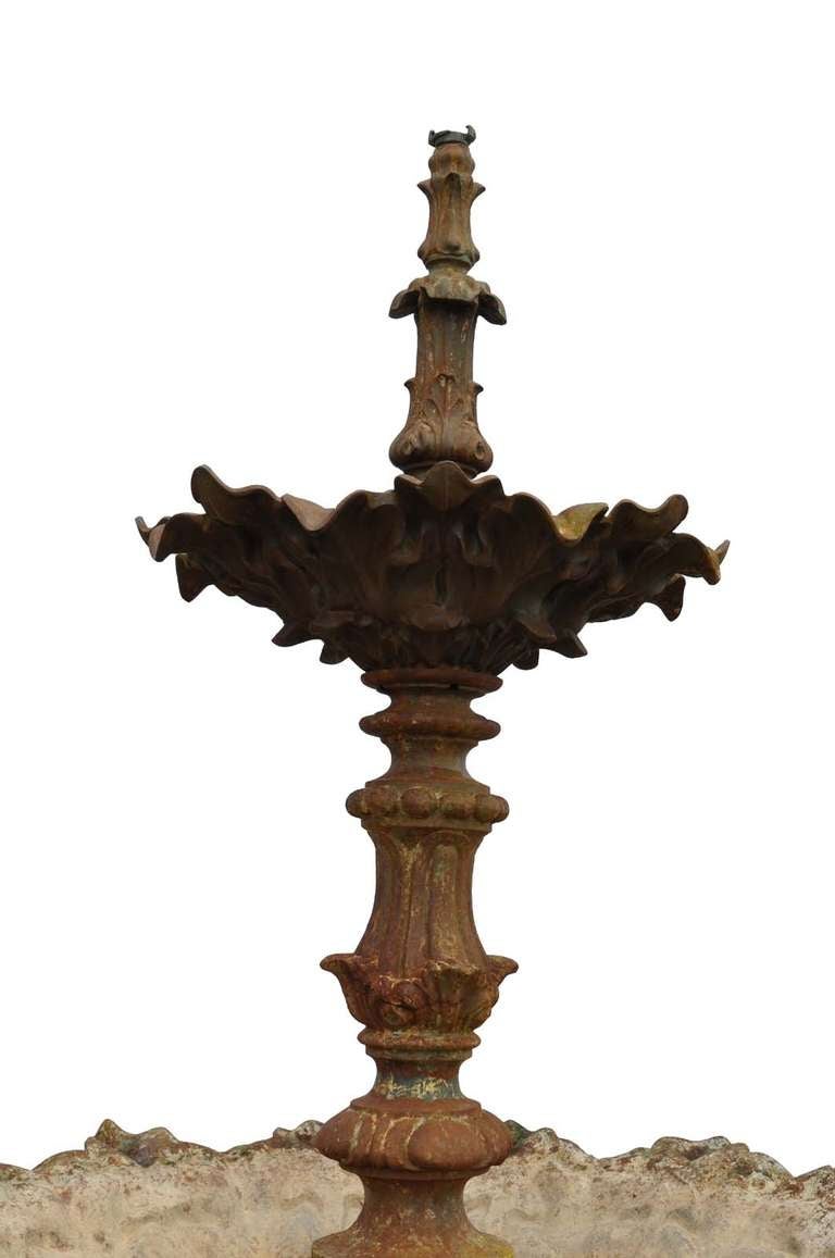 French Cast Iron Fountain Cast by Val d'Osne and Dated Late 19th Century For Sale