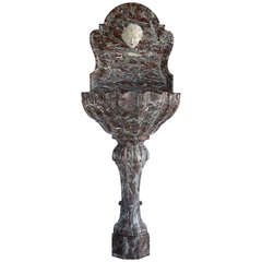 French Louis the 14th style red marble wall fountain - Late 19th century. 5