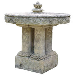 Stone garden table - Dated 1877 - Signed DÉZAUZIER L.