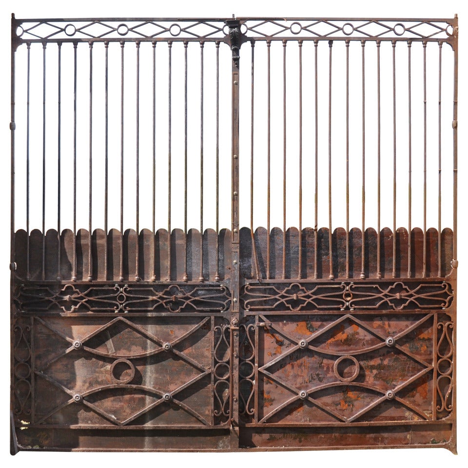 French Directoire Period Wrought Iron Gate, Late 18th Century For Sale