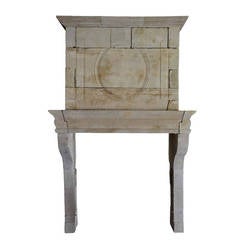 French Louis the 13th limestone fireplace - 17th century