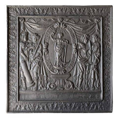 French Louis the 14th period cast iron fireback - Early 18th century. 5