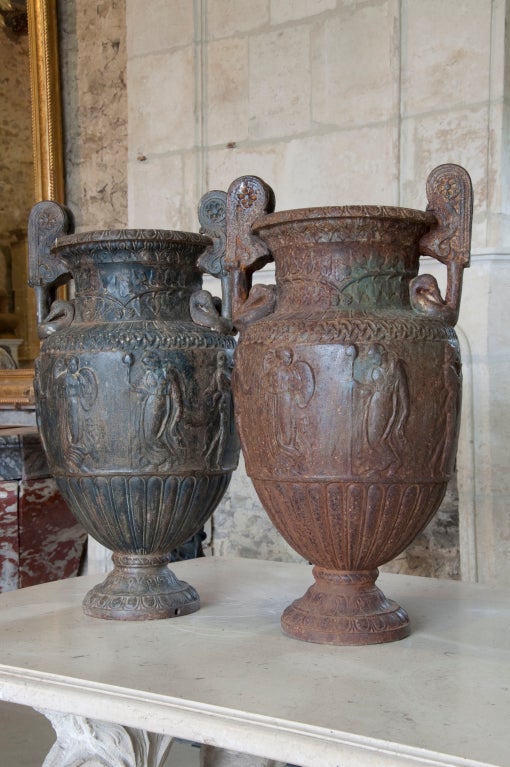 wrought iron vases