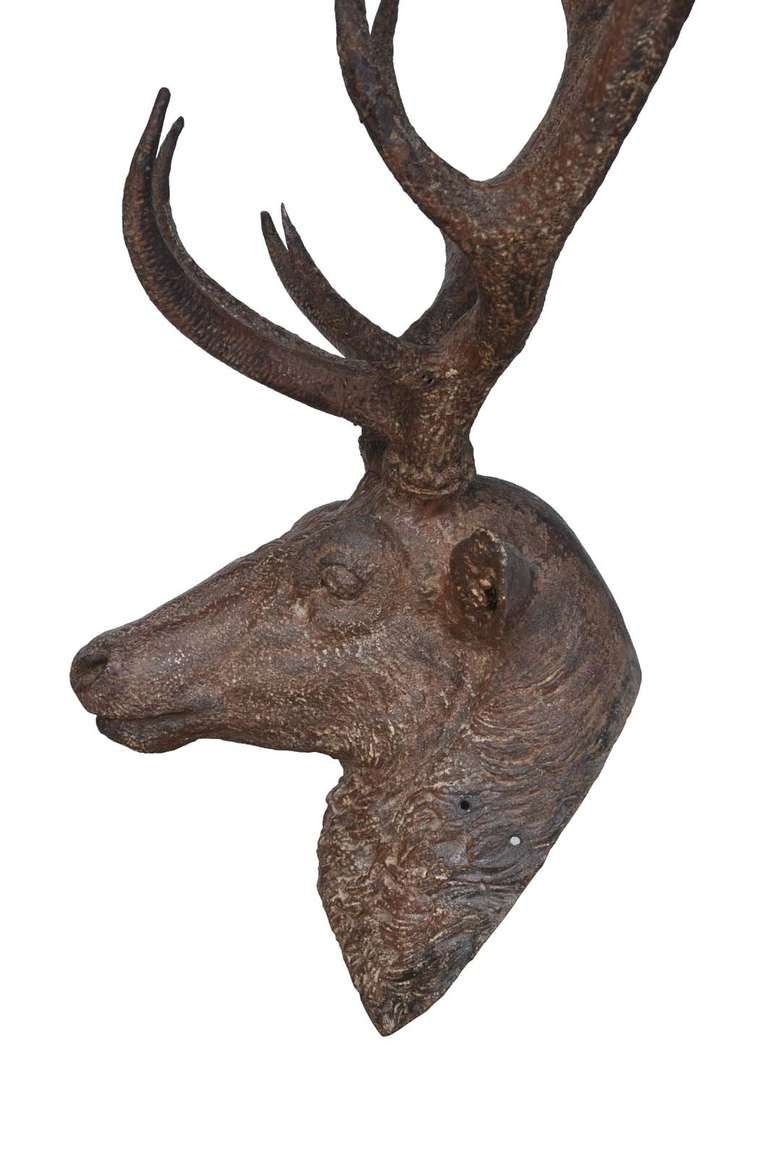 Iron Cast iron deer head - Late 19th century