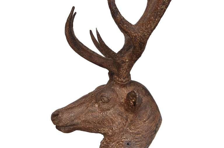 Cast iron deer head - Late 19th century 1