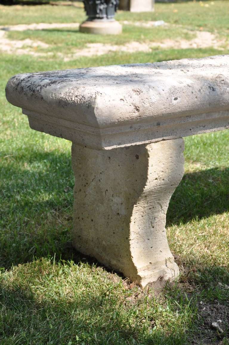 18th Century and Earlier French Louis the 14th period stone garden bench