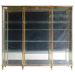 French Louis the 16th style glass and brass showcase - Ca 1900