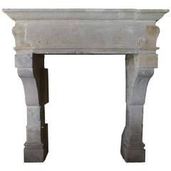 French Louis the 13th period limestone fireplace - 17th century