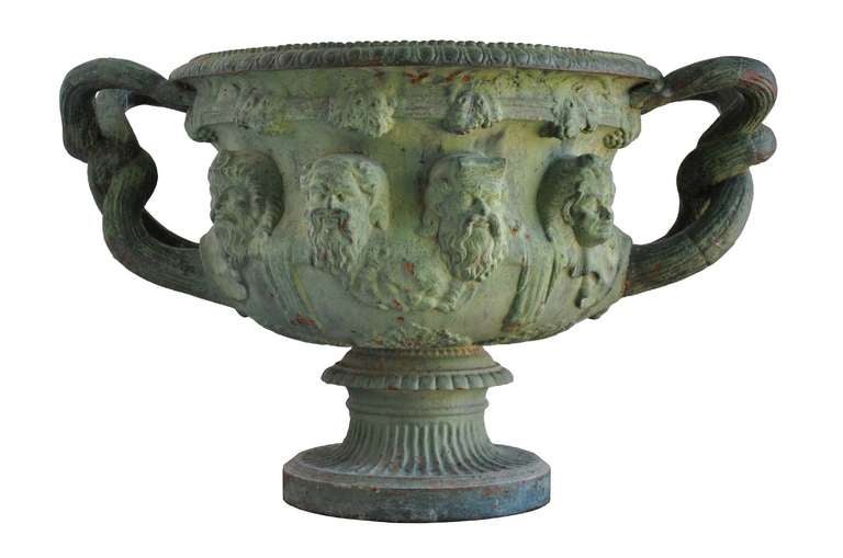 Dated late 19th century, pair of cast iron copy of the Warwick Vase. J. J. Ducel Foundry, Paris. # E6404